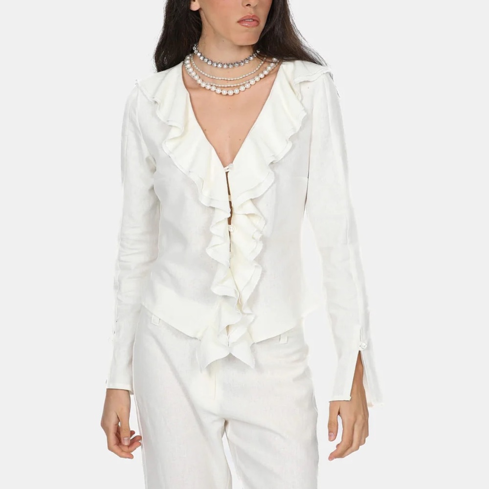 AILEEN WHITE BLOUSE - Picture 2 of 3